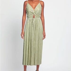 Sabina Musayev Green Pleated Dress XS